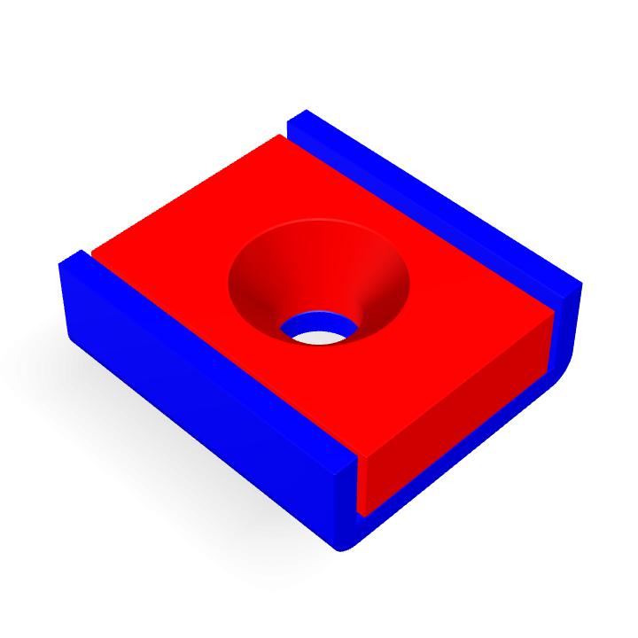 Cap Neodymium Block Countersunk 15mm x 13.5mm x 5mm /M3
