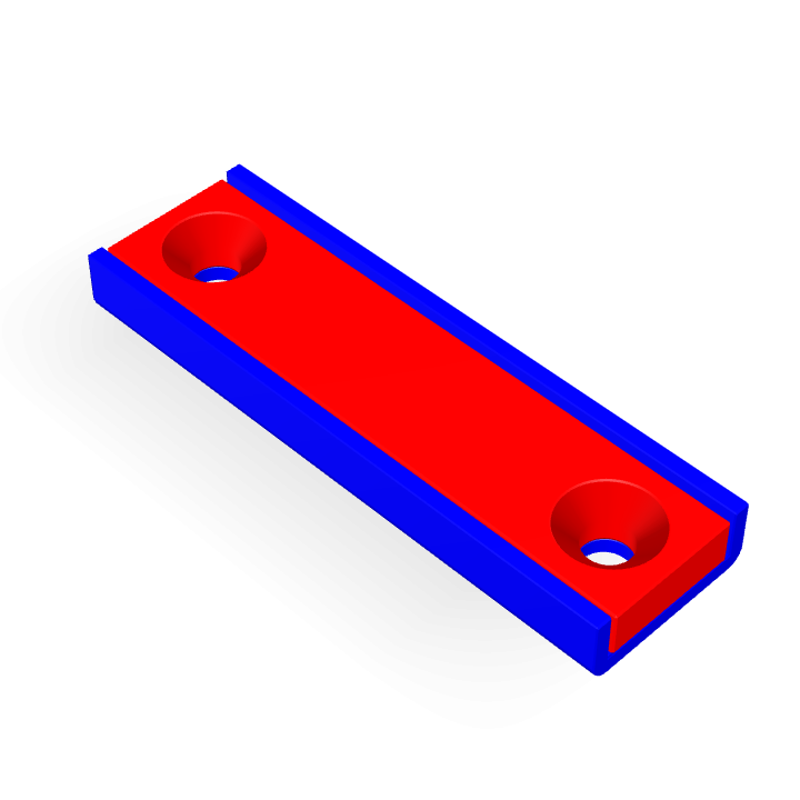 Cap Neodymium Block Countersunk 45mm x 13.5mm x 5mm /M3