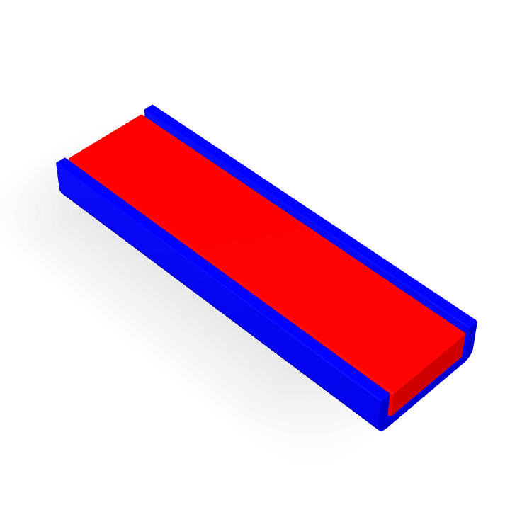 Cap Neodymium Block Magnet 45mm x 13.5mm x 5mm