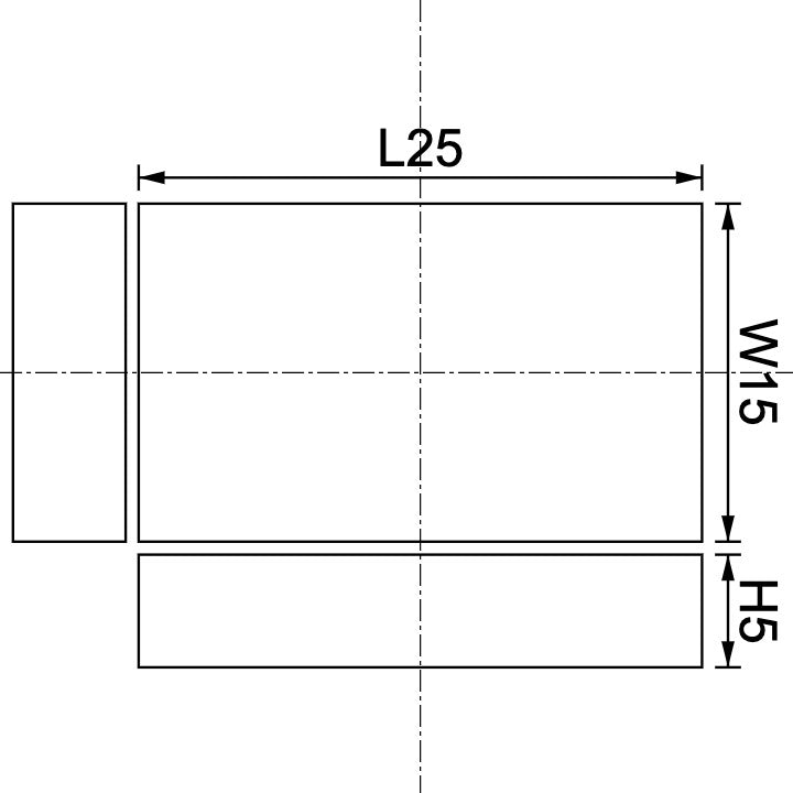 Neodymium Block Magnet 25mm X 15mm X 5mm