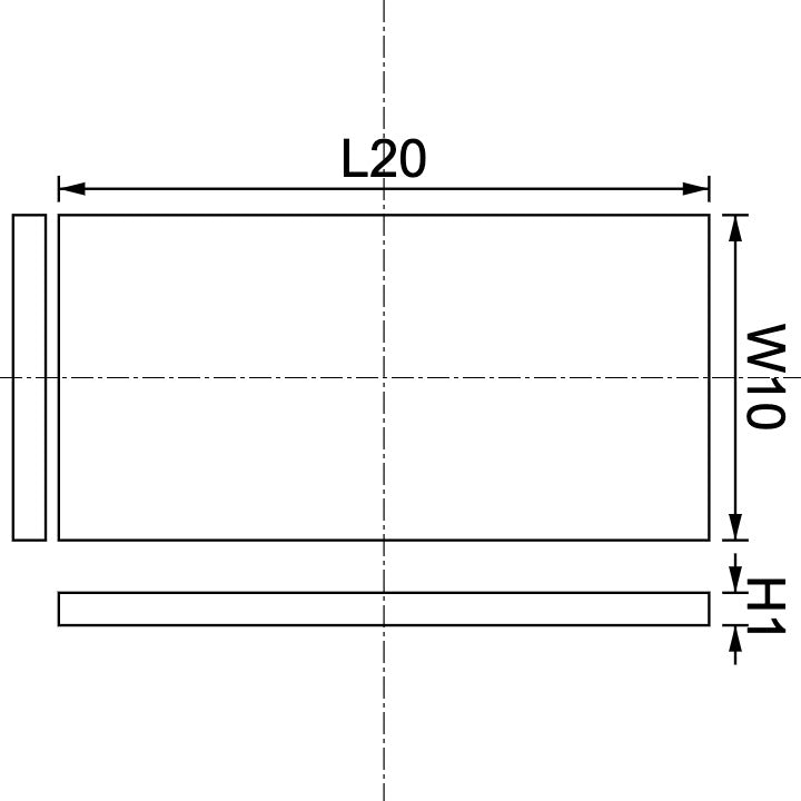 Aimant en néodyme 20 mm x 10 mm x 1 mm