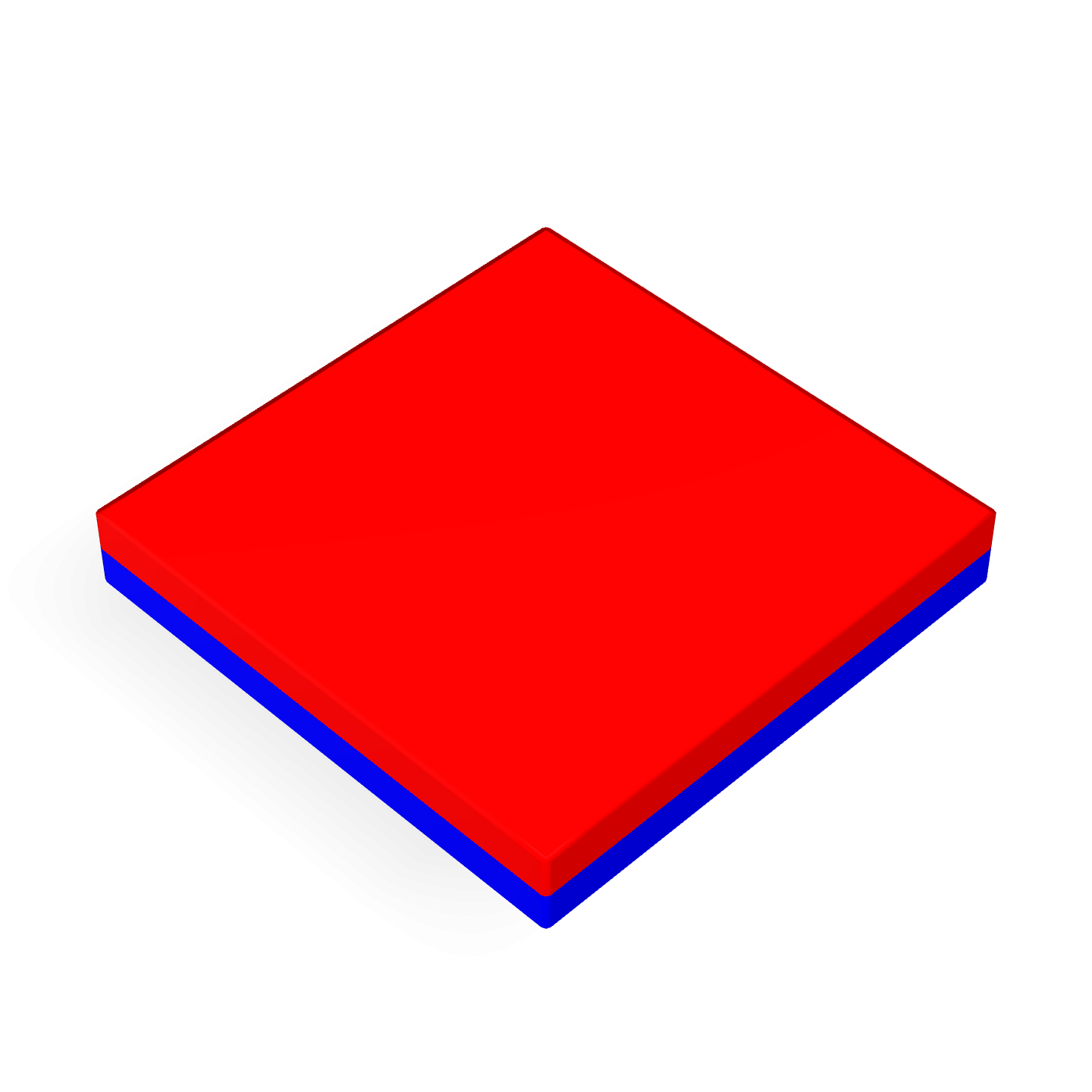 Aimant néodyme en bloc 20 mm x 20 mm x 3 mm