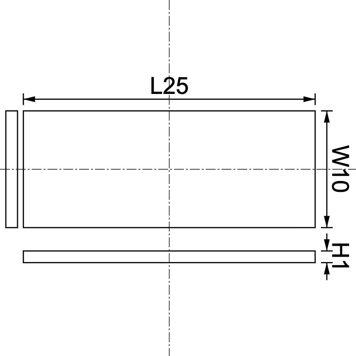 Aimant en néodyme 25 mm x 10 mm x 1 mm