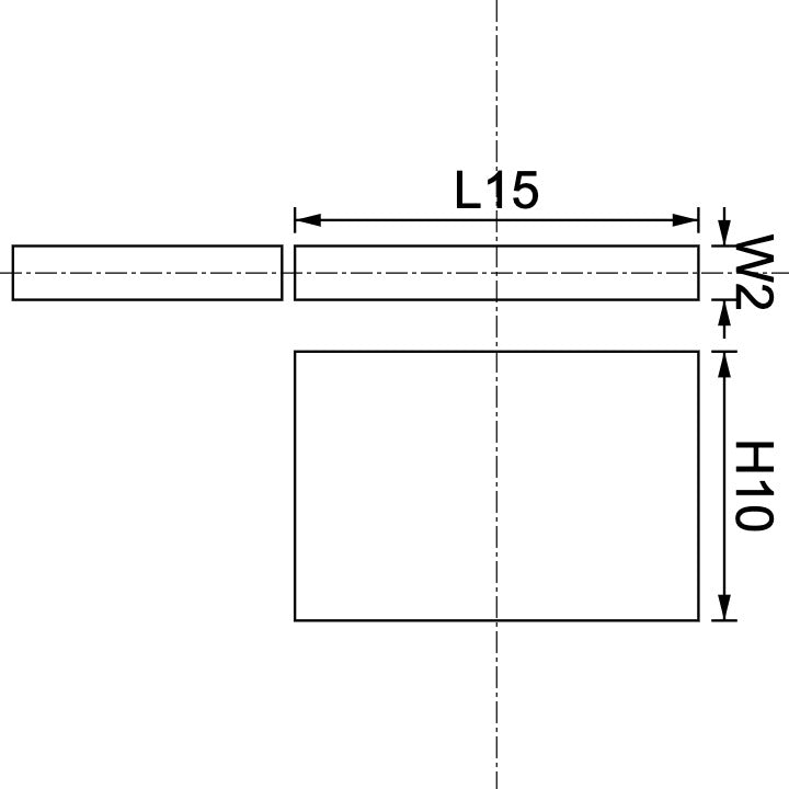 Aimant en néodyme 15 mm x 2 mm x 10 mm