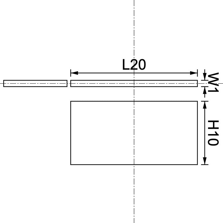 Aimant en néodyme 20 mm x 1 mm x 10 mm