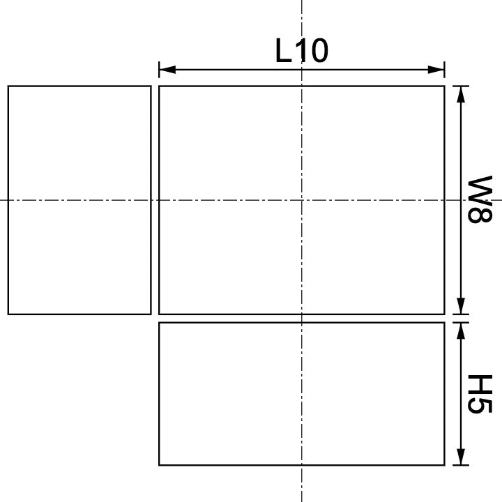 Aimant en néodyme 10 mm x 8 mm x 5 mm