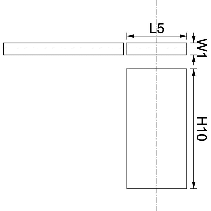 Aimant en néodyme 5 mm x 1 mm x 10 mm