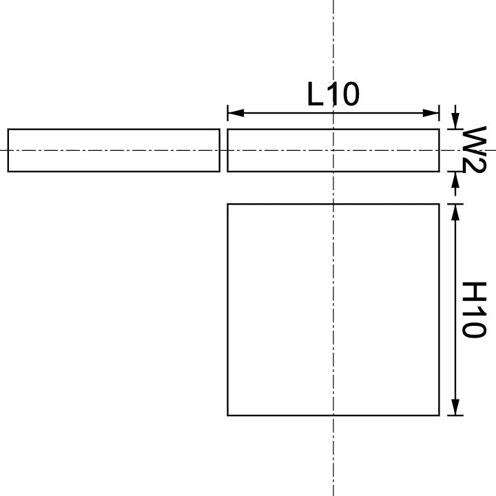 Aimant en néodyme 10 mm x 2 mm x 10 mm