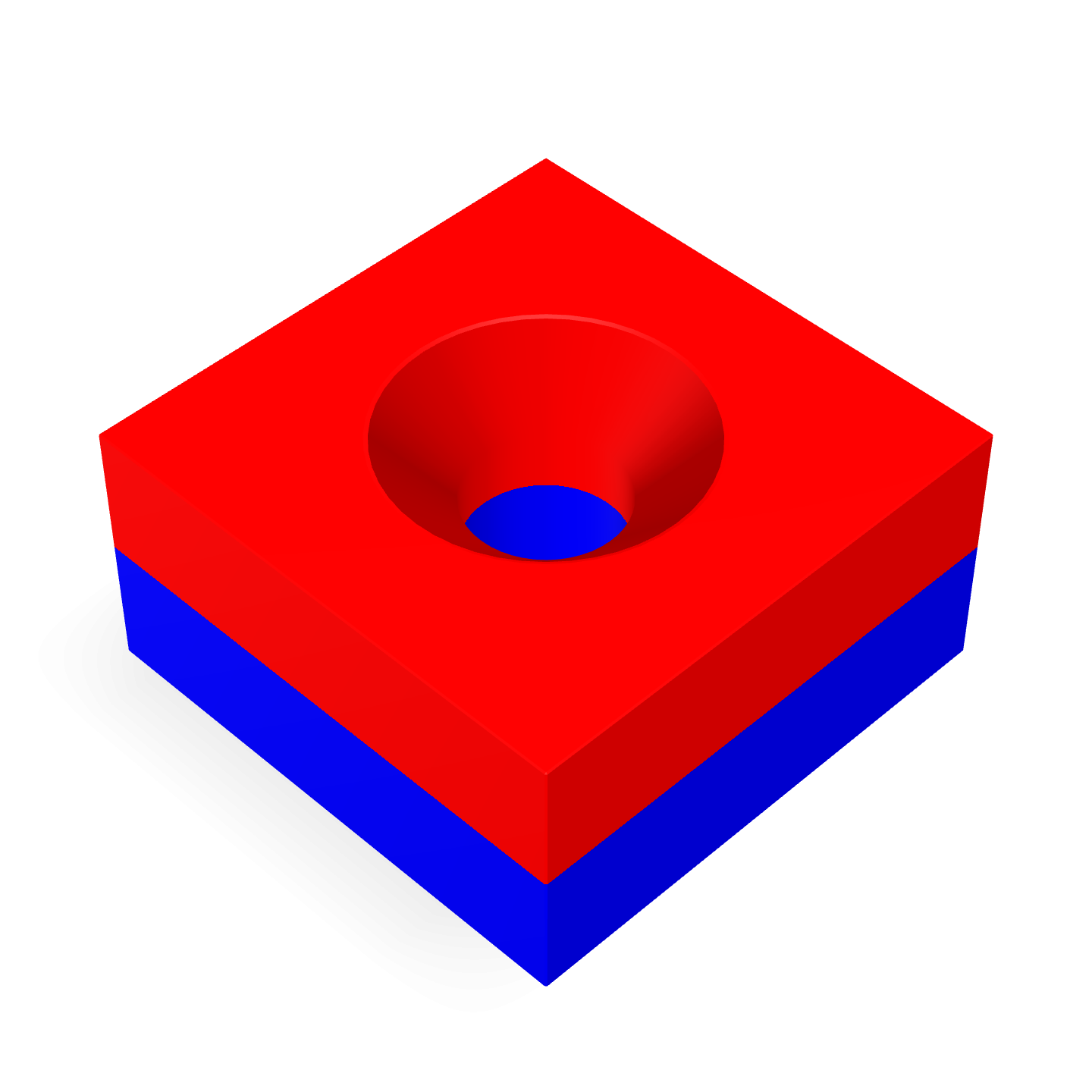 Neodymium Block Magnet with Countersunk Hole 8mm x 8mm x 4mm /M2