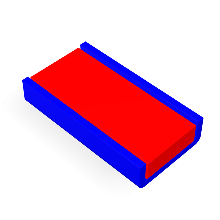 Aimant en forme de bloc en néodyme avec capuchon 25 mm x 13,5 mm x 5 mm