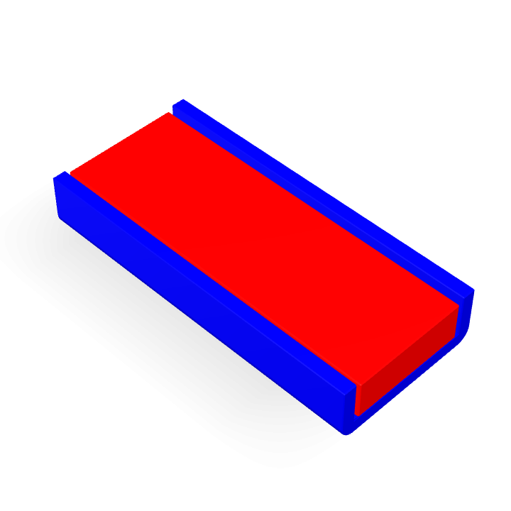 Aimant en néodyme avec capuchon 30 mm x 13,5 mm x 5 mm