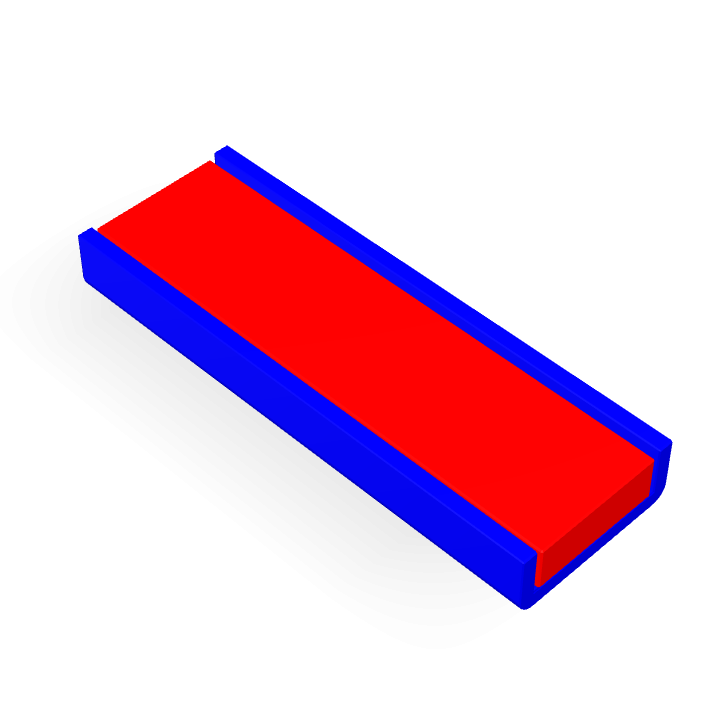 Aimant en forme de bloc en néodyme avec capuchon 40 mm x 13,5 mm x 5 mm