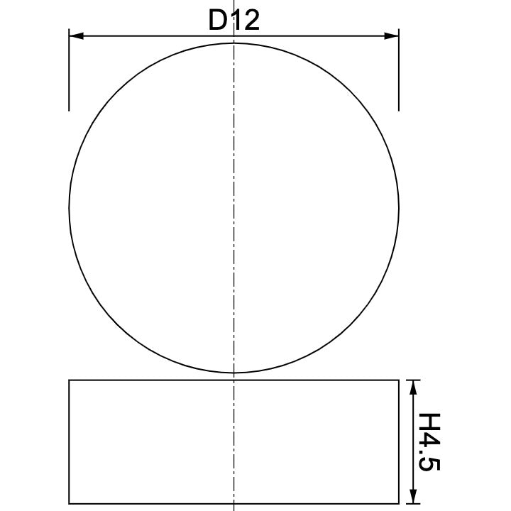 Neodymium Disc Magnet Φ12mm x 4.5mm