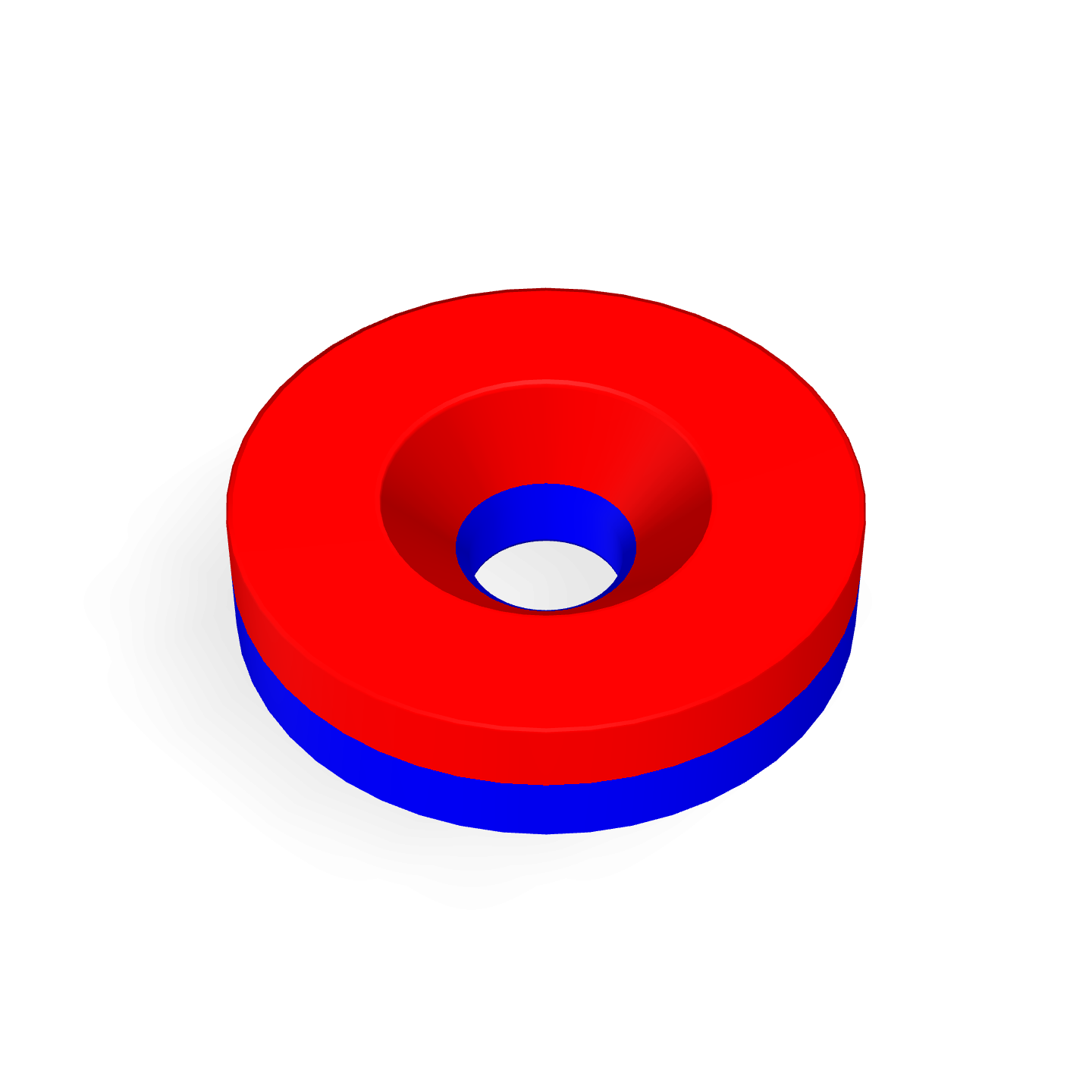 Aimant disque en néodyme avec trou fraisé Ø 13 mm x Ø 3,2 mm x 3 mm / M3