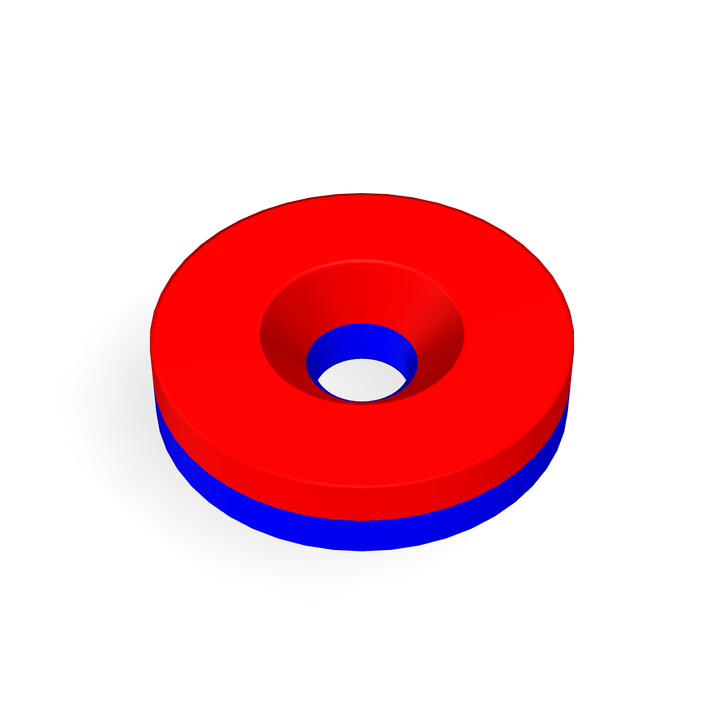 Aimant disque en néodyme avec trou fraisé Ø 14 mm x Ø 3,2 mm x 3 mm / M3