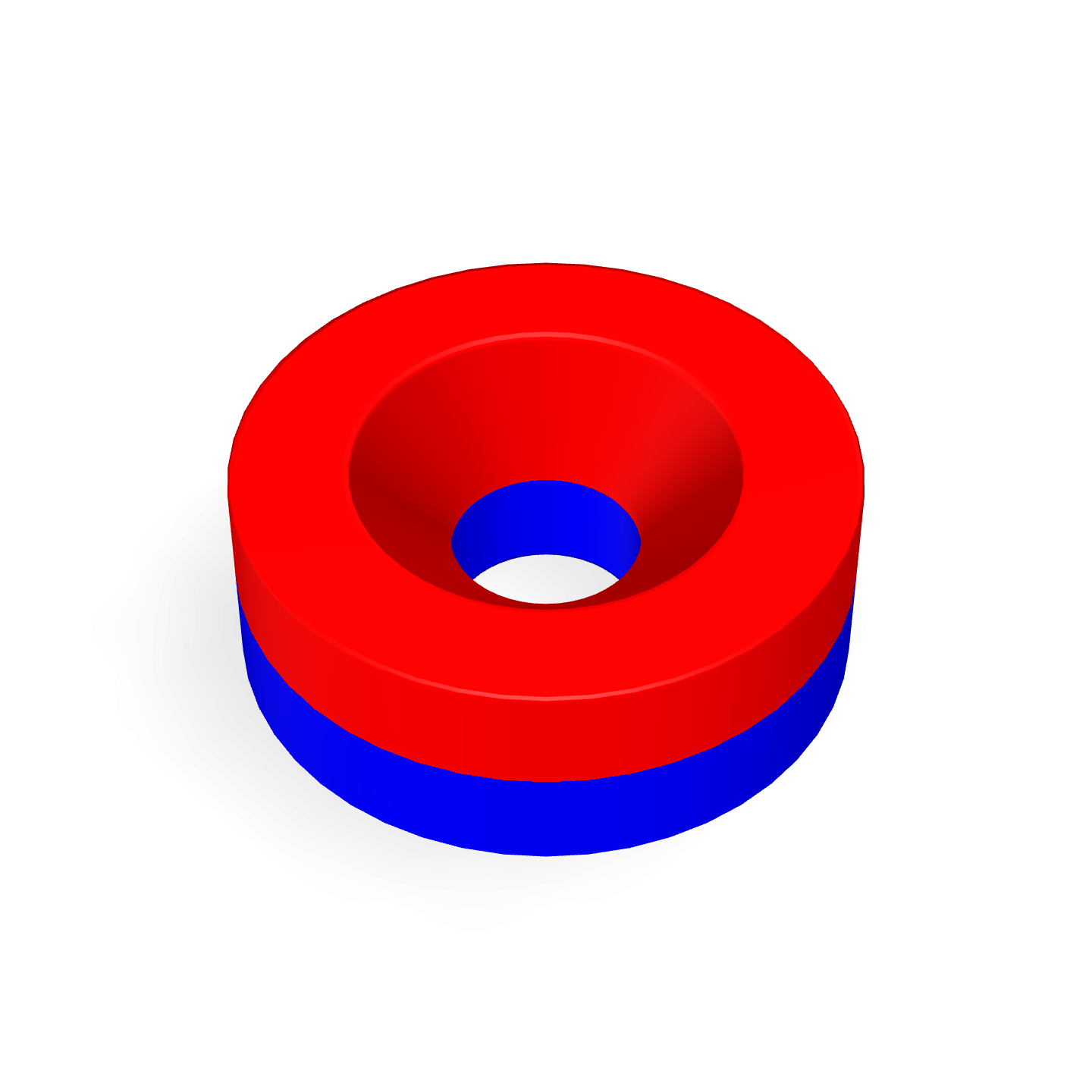 Aimant disque en néodyme avec trou fraisé Ø 14 mm x Ø 4,3 mm x 5 mm / M4