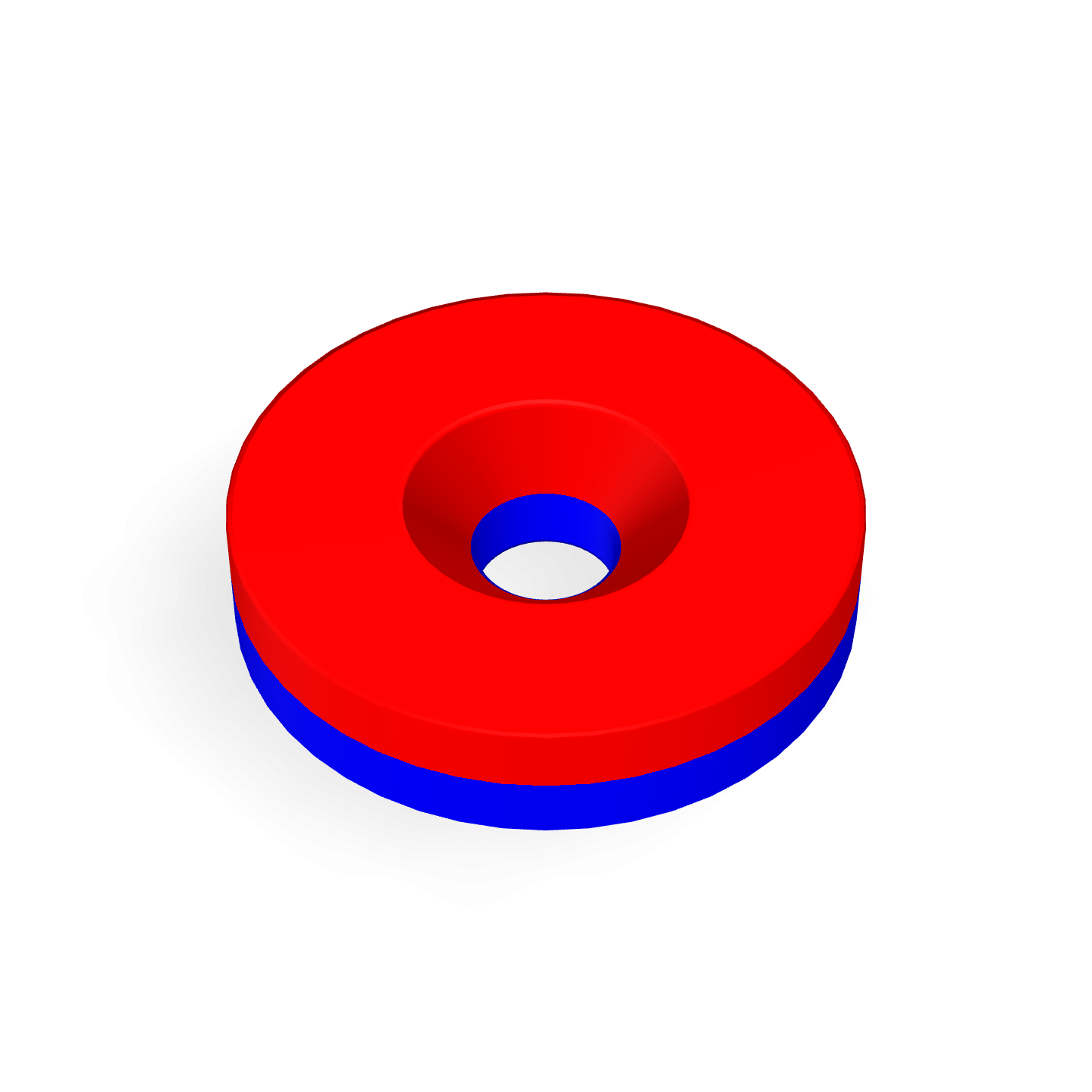 Aimant disque en néodyme avec trou fraisé Ø24 mm x Ø5,3 mm x 5 mm /M5