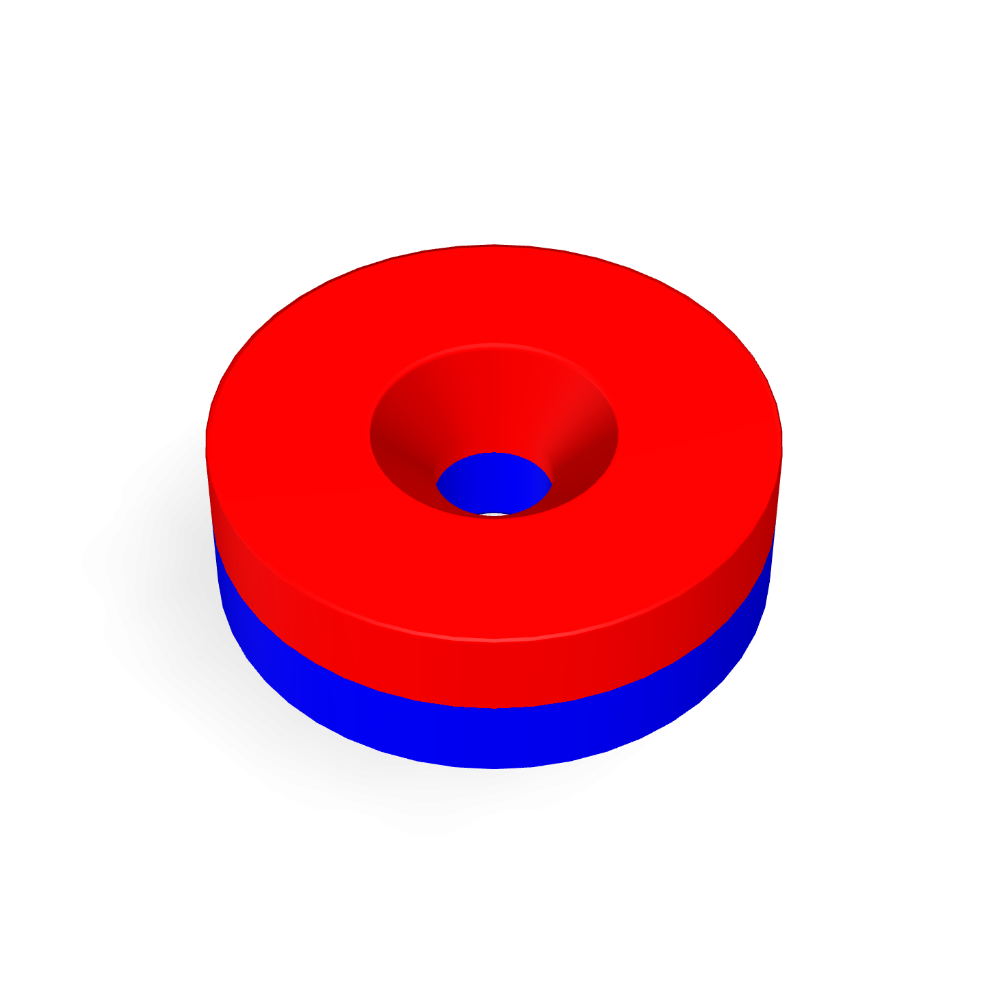 Aimant disque en néodyme avec trou fraisé Ø25 mm x Ø5,3 mm x 8 mm /M5