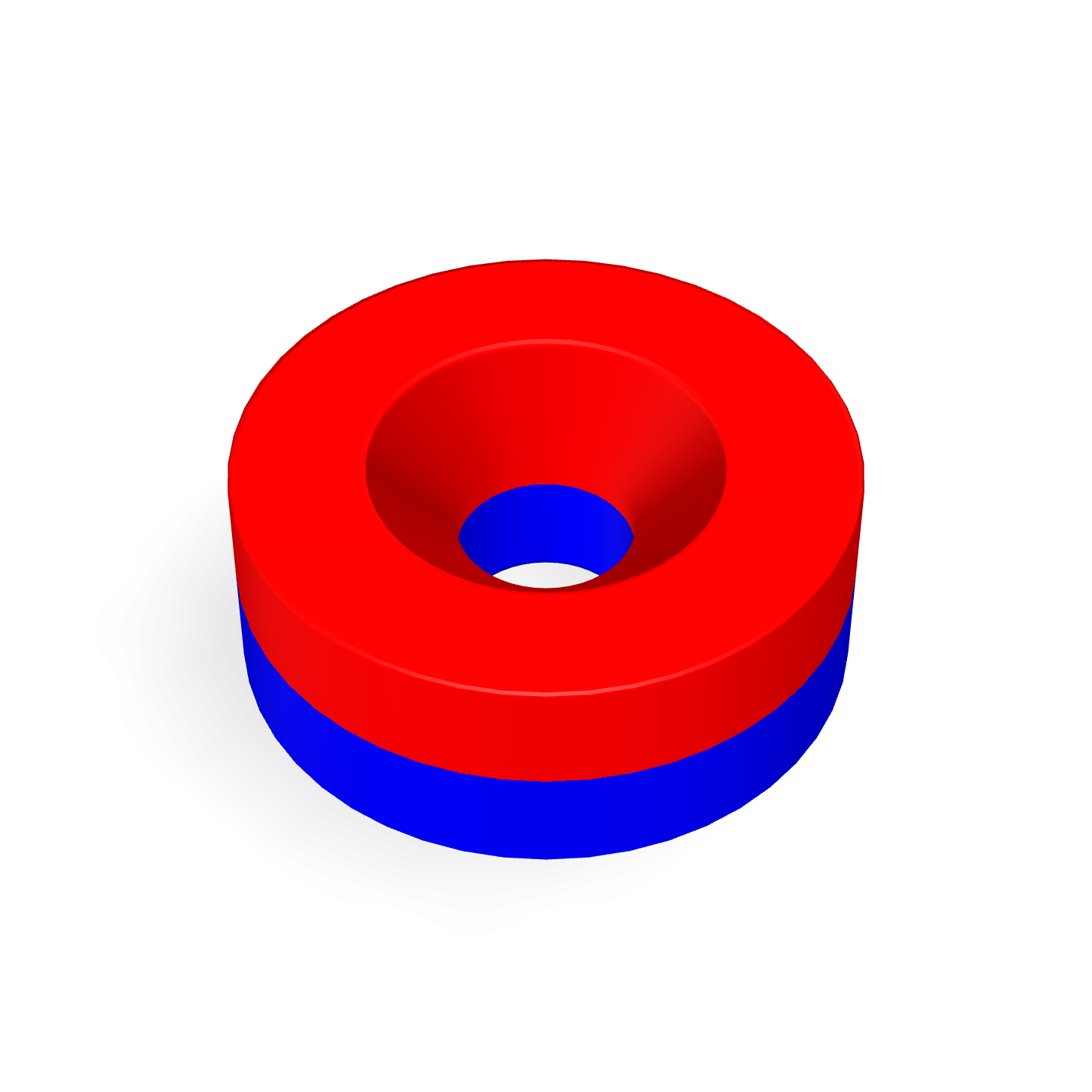 Aimant disque en néodyme avec trou fraisé Ø 8 mm x Ø 2,3 mm x 3 mm / M2