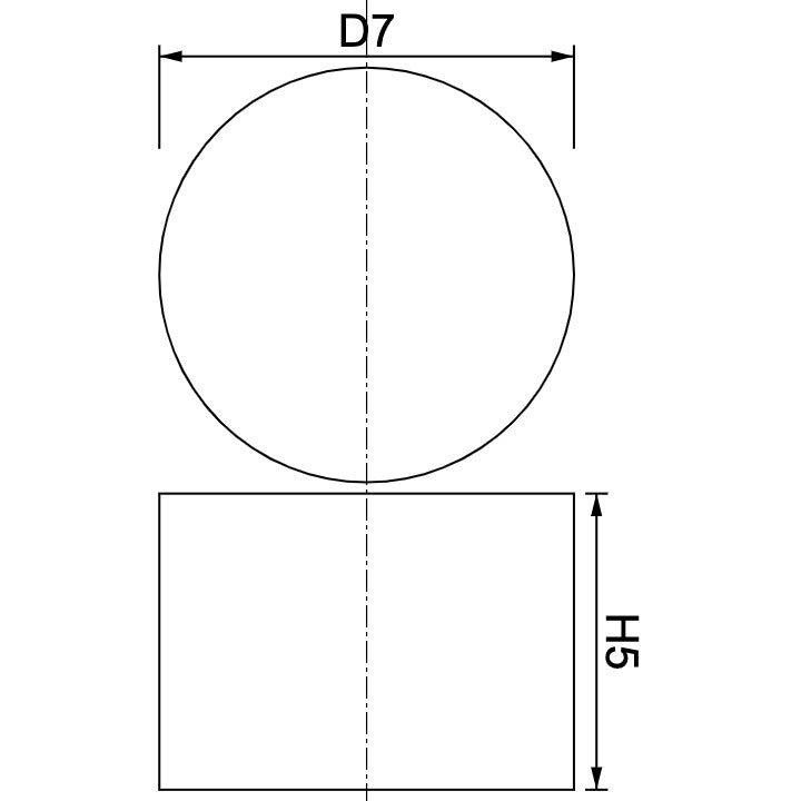 Aimant à disque en néodyme - Diamètre Φ7 mm x 5 mm