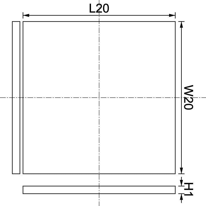 Aimant en néodyme 20 mm x 20 mm x 1 mm
