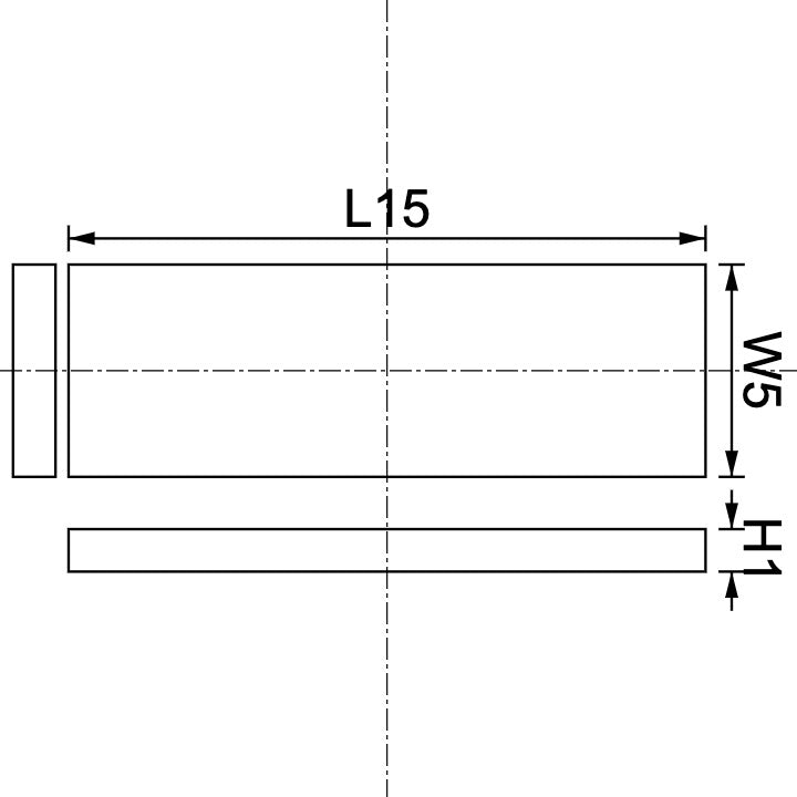 Aimant en néodyme 15 mm x 5 mm x 1 mm