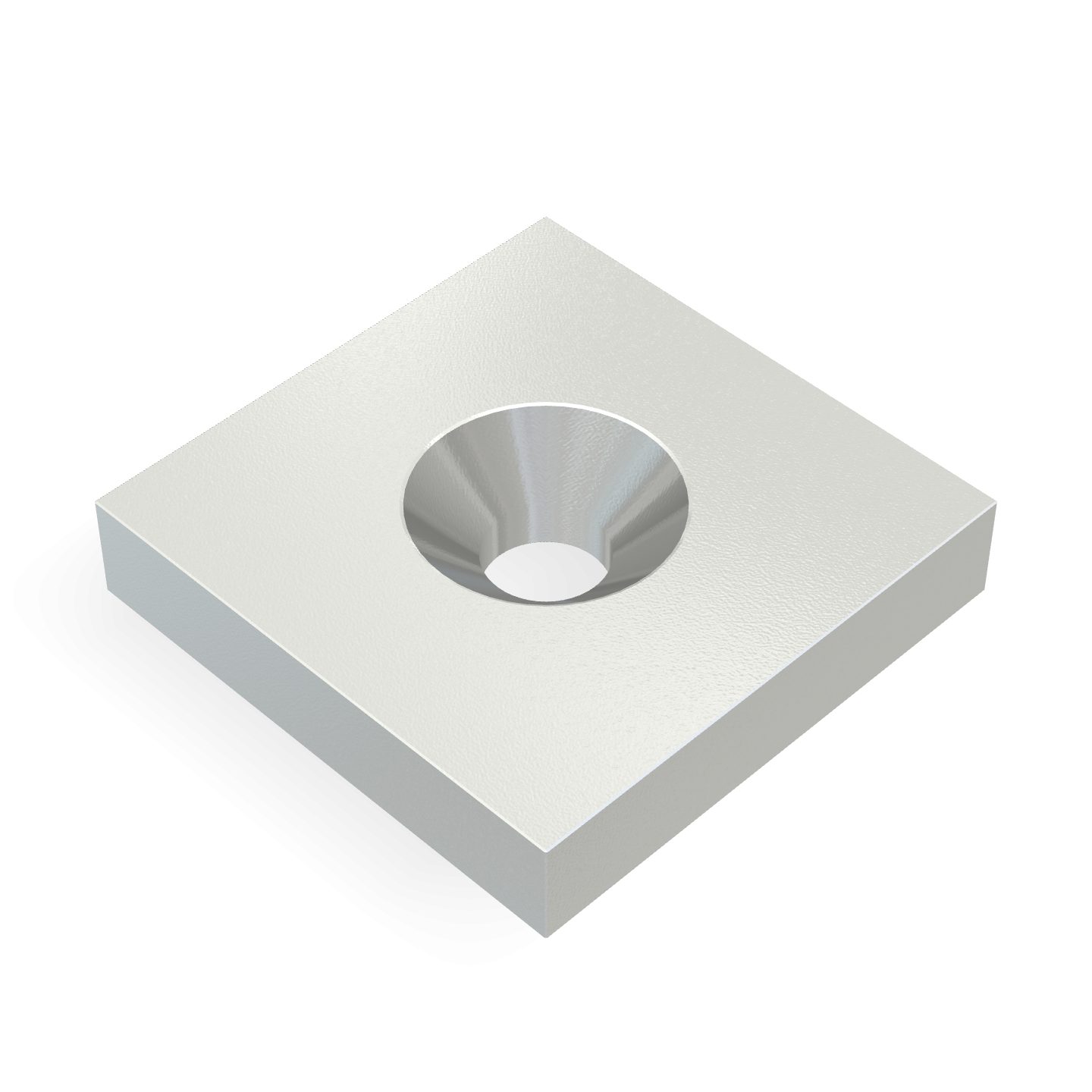 Aimant en néodyme avec trou fraisé 15 mm x 15 mm x 3 mm / M3
